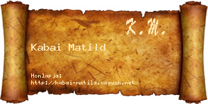 Kabai Matild névjegykártya